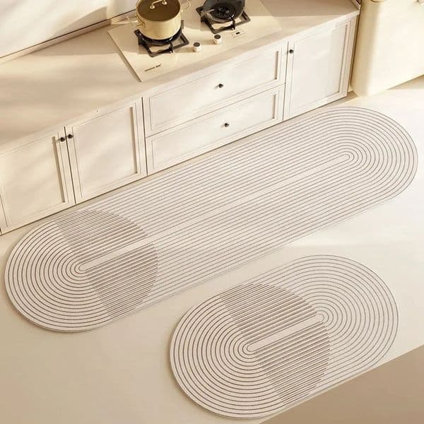 Super Absorbent Kitchen Floor Mat Long Diatomite Kitchen Rug Soft Washable Carpets Anti Slip Bathroom Entrance Doormat 250314