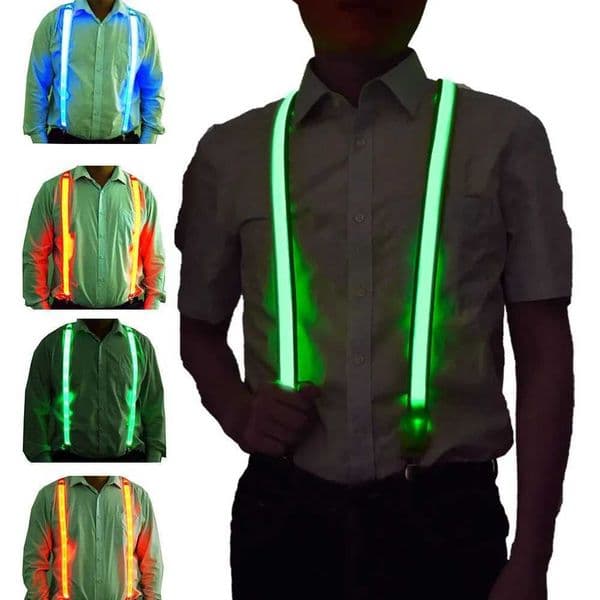 NEW Party Supplies Suspenders with Bow Tie LED Lights Woman Hangers for Men Wedding Party Accessories Glow-in-the-dark SD01 X250225