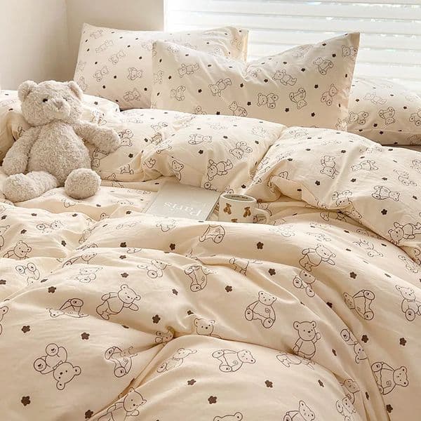 Ins Simple Flower Bed LinenTwin Full Queen King Size Bed Sheets Set Adults Kids Floral Bed Comforter Sets Bed Duvets Kawaii 250222BJ