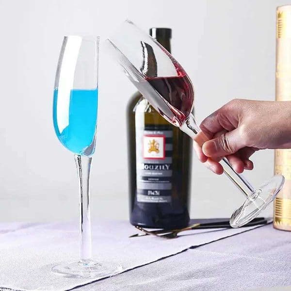 Creative Wine Glass 140ml Half Shaped Crystal Glass with Dry Portable Wine Glass for Birthday Parties Tablets Christmas GiftsXJ250225