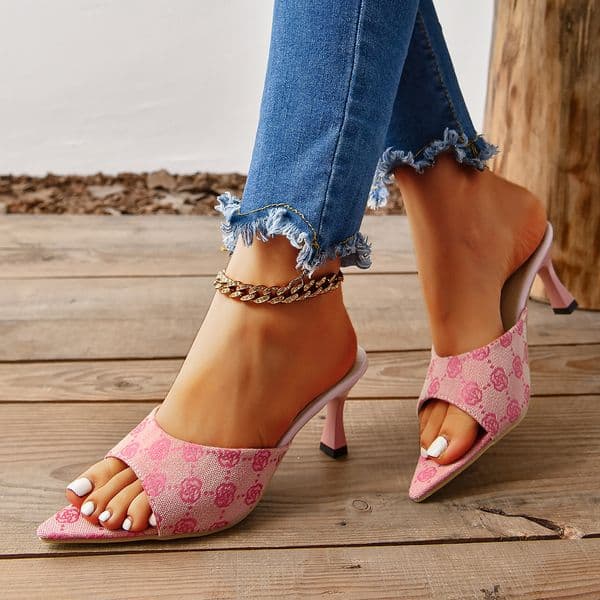 Shipping designer slippers Pointed strap flat sandals slides pink womans summer female fashion sandal outdoor Slipper woman shoes