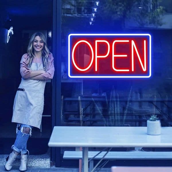 Open Neon Signs for Business LED Neon Open Signs Light Up Open Sign for Shop Store Florists Bar Salon Cafes Restaurant Pubs X260514 thumbnail 2