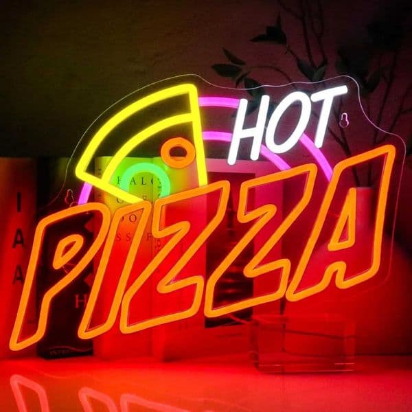 Pizza neon wall decoration hot pizza Led signs USB-adjustable food neon for pizza kitchens restaurants bars shops parties X250225