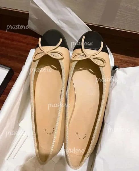 designer shoes Brand designer Black Ballet Flats Shoes Women loafer Quilted Genuine Leather on Ballerina Luxury Round Toe Ladies Dress Shoes