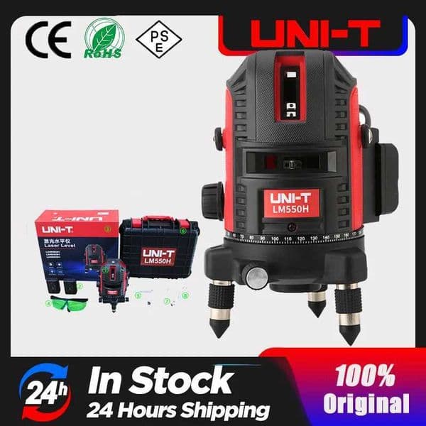 UNI-T Laser level LM520LD LM530LD LM550LD 2/3/5 Cross Lines Self-Leveling 360 Rotatable 3D Green Laser In-outdoor Leveler Tools X250225