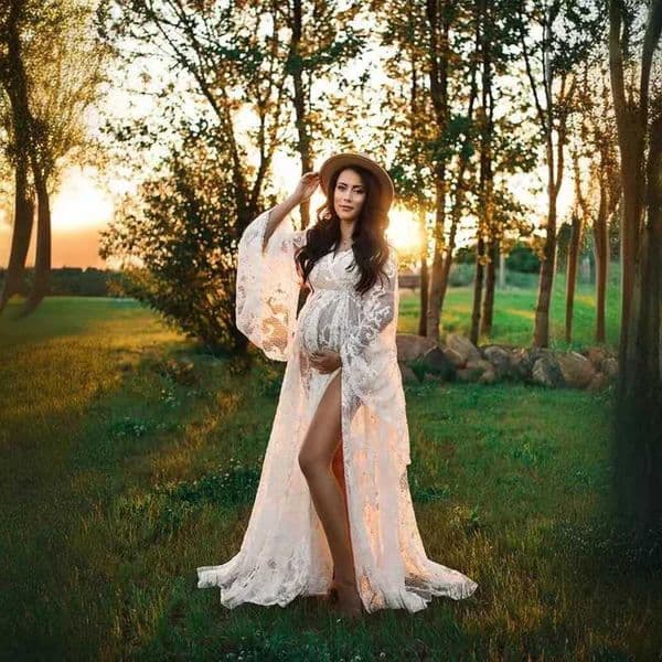 Designer 2026 Pregnancy Photography Props Lace Gowns For Photo Baby Shoot Pregnant Dress baby Free Shipping Free Shipping