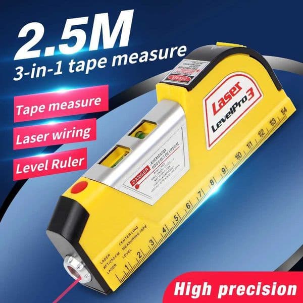 3 In 1 Infrared Laser Level Horizontal Meter Tape Scale Multi-functional Measuring Instrument Vertical Equipment Measuring Tool X250225