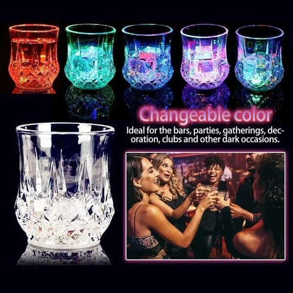 Wine Automatic Luminous Glass Water Beverage Pineapple Glass Red Wine Beer Whiskey Glass New LED Flashing Glass Party DecorationXJ250225