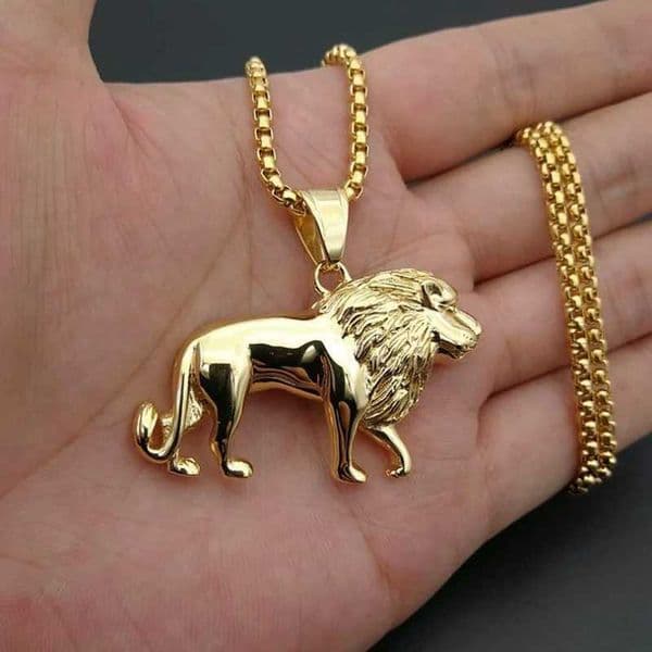 Personality Out Cubic Zirconia Lion Pendant Necklace for Men Hip Hop Rock Party Jewelry X250224