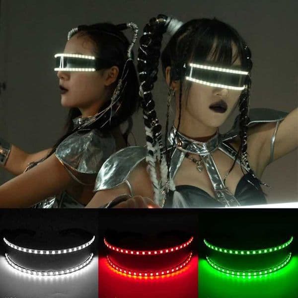Glowing LED Glasses Light Up Goggles Music Concert Party Glasses Men Women Performance Props DJ Neon Glasses Festival Costume X250225