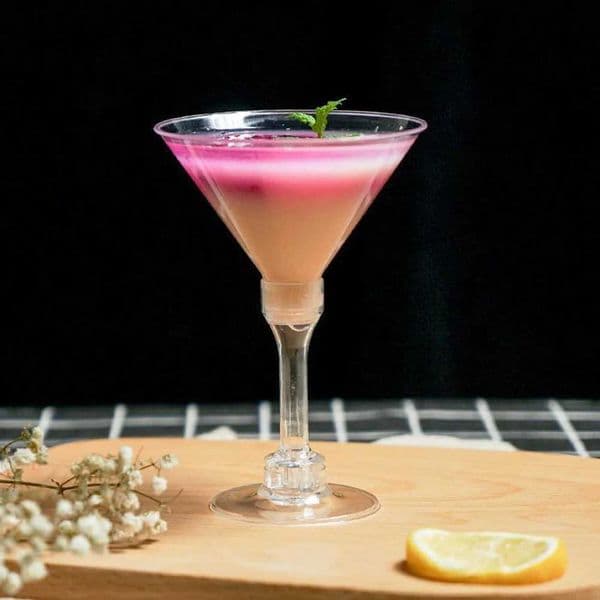 10 Pcs Elegant Design Cups Party Round Home Cocktail Plastic Martini Glasses SturdyXJ250225