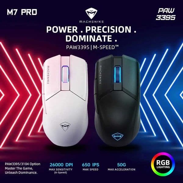 New Arrival Mechanical M7 Pro Gaming Mouse USB Wired 2.4GHz Wireless Mouse PAW3395 26000DPI 650IPS 7 Button 74g RGB For Laptop PC Mouse Gamer T250225