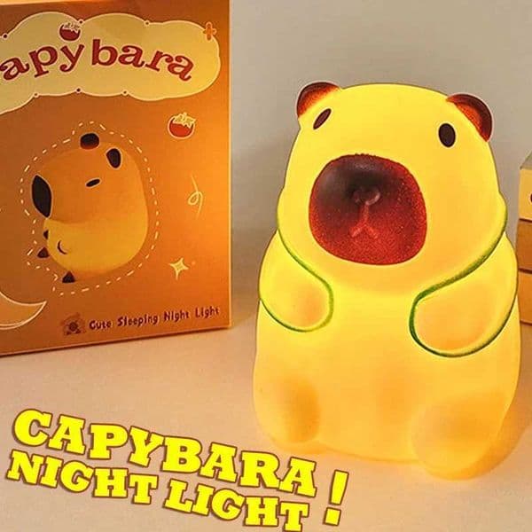 Mini Cartoon Vinyl Capybara Night Light Capibala Animal Bedside Lamp Battery Powered Christmas Gift for Kids Girls Boys Women Z250225