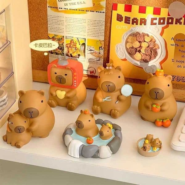 Little Bean Capibala Blind Box Cute Dolphin Doll Handmade Desktop Ornament Doll Childrens Female Gift Z250225