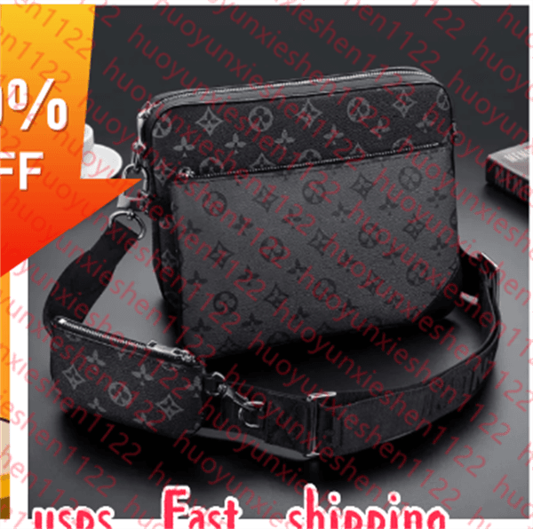 2025 Handbags Men Leather TRIO Messenger Bags Luxury Shoulder Bag Make up Bags Designer Handbag Luxurys designers Mens Shoulder Bags