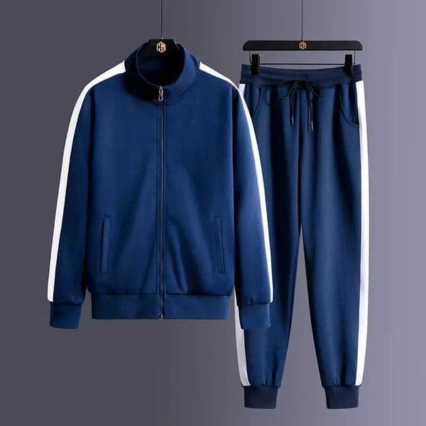 Men's Tracksuits 2024 Autumn Korean Athletics Mens Zipper Pocket Running Set Striped Sports Jacket+Sports Pants Slow Running Fitness Suit z250226