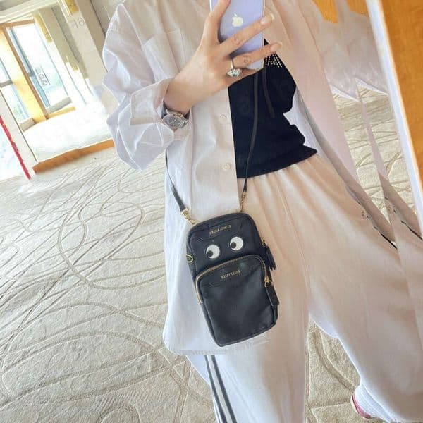 New Big Eyes Clear Anya Hindmarch Phone Bag Sunglasses Nylon Waterproof Multi Layer Small Shoulder Mini Leisure Original Quality New Style Luxury
