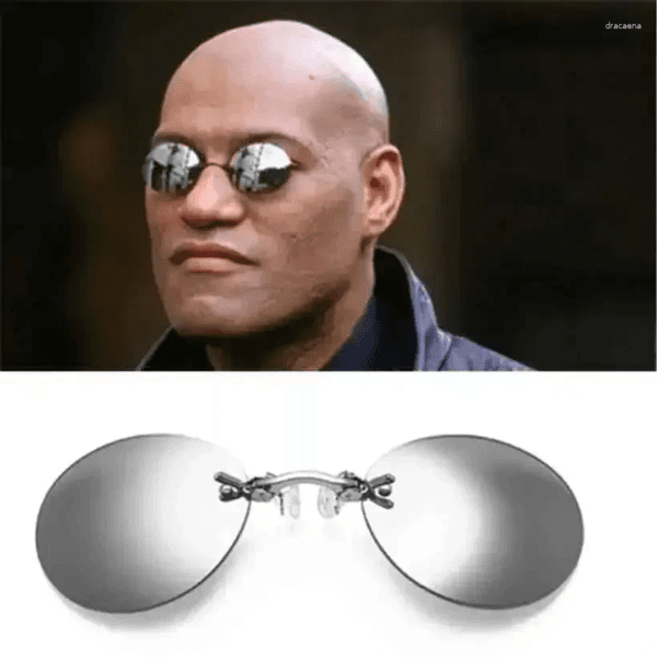 Sunglasses 1-2PCS Clip On Nose Glasses Round Rimless Matrix Mini Frameless Vintage Men Eyeglasses UV400