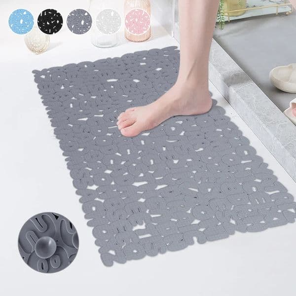 PVC Hollow Letters Shower Bathroom Anti-Slip Mat Bathroom Bath Feet Toilet for Home Shower Mat Bathroom Accessories Bath Gadgets 250226