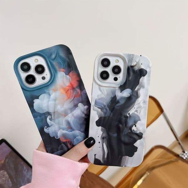 IPhone 16 Fashion Wrinkle Ink Suitable for Apple 15 14Pro Water Paste Rendering Wave 16151413 Factory Wholesale Time and Love Never Grow Old Phone Case