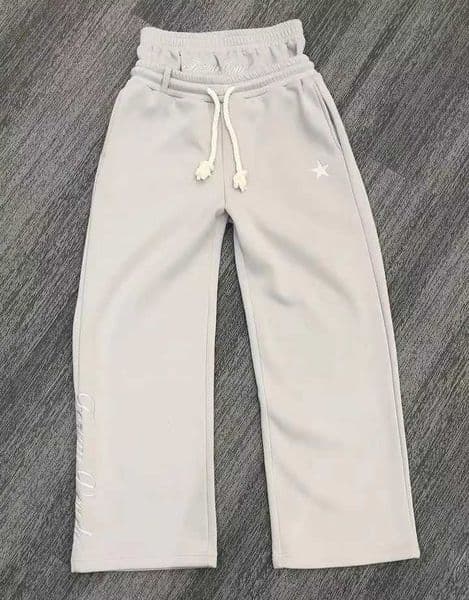 Men's Pants American solid color letter embroidery Harajuku double waist sports pants casual pants hip-hop drawstring jogging z250226