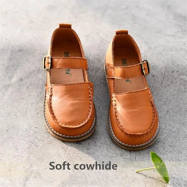 Kids Shoes Princess Girls School Children Genuine Leather Party Dress Flat Little Dance Baby Casual Sneaker 250225