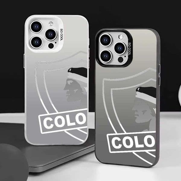 1PC Club Social And Sports Colour Phone Case Phone Case IMD color silver shell For iPhone 16 15 14 13 12 11 Pro Max Plus Z250227