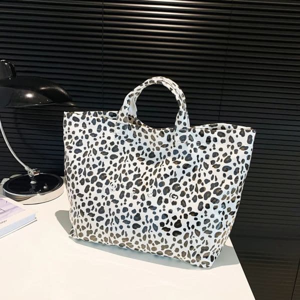 Ship from US Fashion Large Capacity Handbag Leopard Pattern Tote Bag PVC Fashionable Soft Simple Trendy 250227FBBBJ