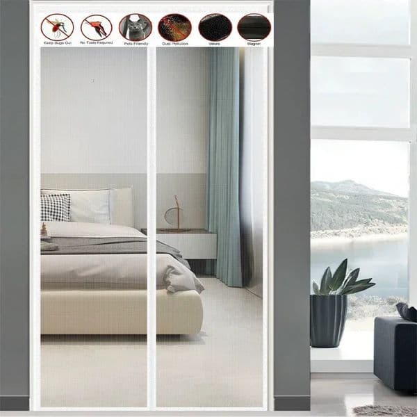 Sheer Curtains Magnetic diamond gauze mosquito proof door curtain white magnetic suction door mosquito net self-adhesive screen door 250304