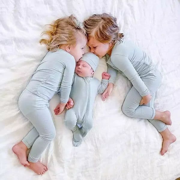 Bamboo Fiber Toddler Kids Pajamas Clothes Solid Hight Elasticity Breathable Sleepwear Set For 9M-7T Boy Girl Lounge wear 250227