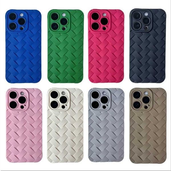 Multicolor Woven Pattern TPU Soft Cover Case For iPhone 15 14 13 12 11 Pro Max 14 15 Plus Shockproof Protective Phone Case Z250227