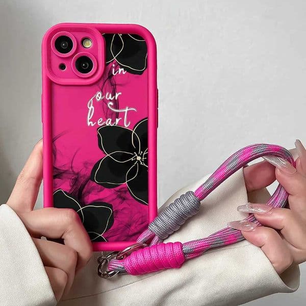 Fower Hang Strap Lanyard Case For Redmi Note 13 12 11 10 9 8 7 Pro 11s 13C 12C Soft TPU Wrist Chain Phone Cover Shell Z250227