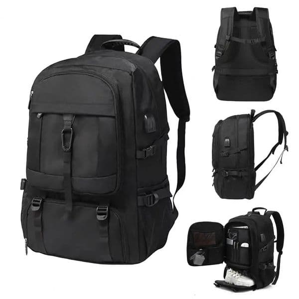 Ship from US 5080L Mens USB Charging Port Laptop Bag Motorcycle Waterproof Business Sports Backpack 250227FBBBJ