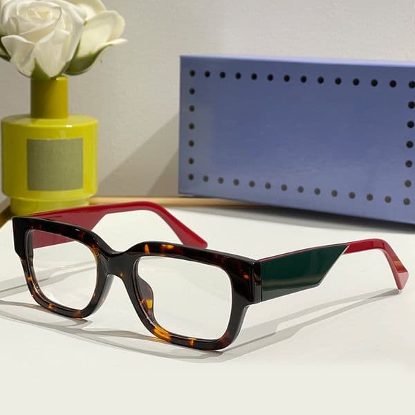 Designer Optical Glasses Womens Mens Fashion Square Sunglasses Two-Color Frame MODEL 1666 Luxury Sunglasses UV400 Glasses With Box