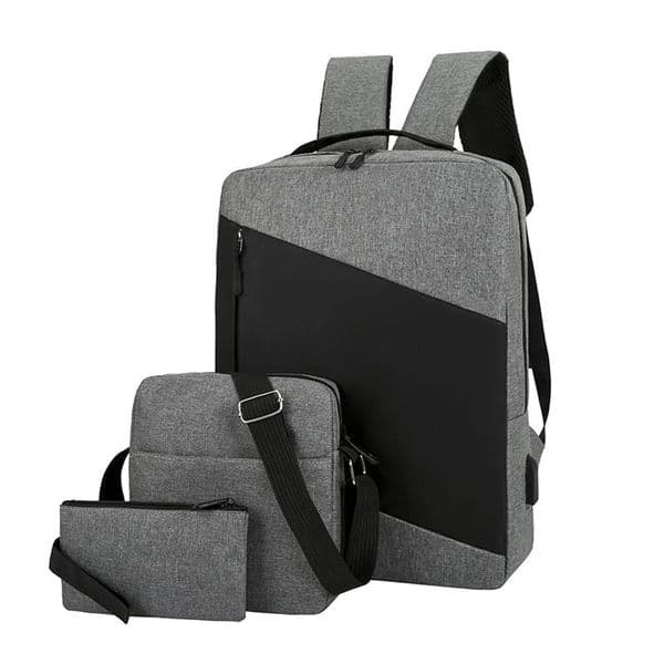 Ship from US Unisex Backpack 3 Piece Set Travel Computer Business Bag Casual Color Matching Shoulder Lockable School Bags Laptop 250227FBBBJ