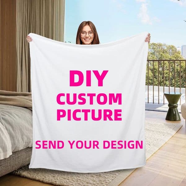 Sofa Customized Blanket Personalized Po Wool Blanket Gift Customized Text Picture Sudoku Game for Pets Friends and Family 250224