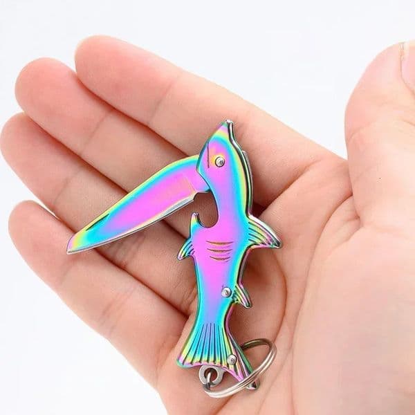 Folding Knife Creative Shark Mini Outdoor Tactical EDC Tool Portable Cutter Quick Keychain Fruit Pocket 250217q