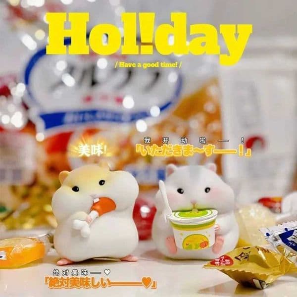 2026 New Foodie Cute Hamster Healing Small Ornament Office Good Items Workstation Emotional Desktop Children Birthday Stress Relief Gift Toys