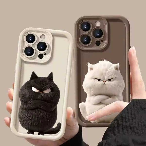Cute Black Cat Soft TPU Phone Case For iPhone 16 15 14 Pro Max 13 12 11 Pro Max 7 8 16 Plus XR X XS SE Shockproof Silicone Cover Z250227