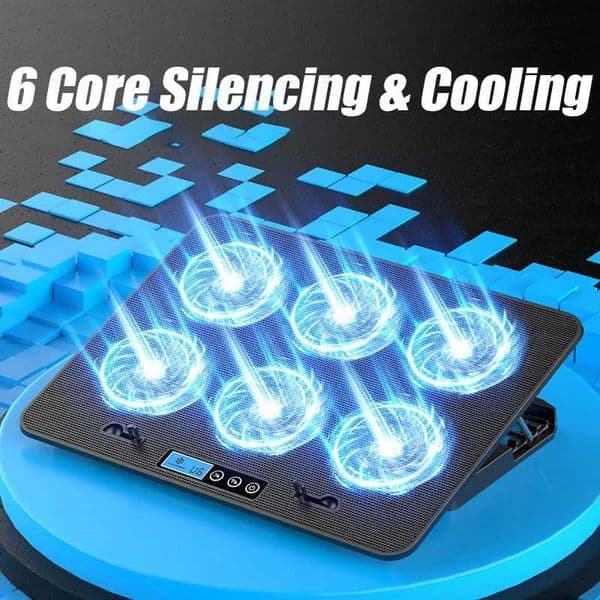 A9 Gaming RGB Laptop Cooling Base 2 USB Ports 6 Fan Gaming LED Light Notebook Cooler For 13-18 Inch For Macbook Laptop StandXJ220228