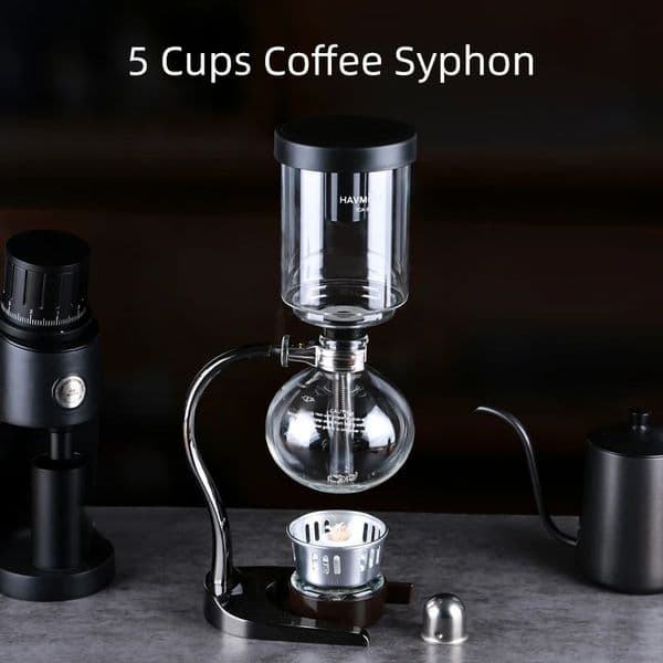 Stainless steel Balance Heating Resistant Glass Syphon Coffee Maker Siphon for Coffee Brewer 250224