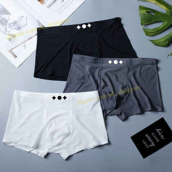 Luxury men's underpants designer boxers Men's ice silk seamless thin four cornered underwear for mens brand breathable comfortable flat corner underwear L-3XL