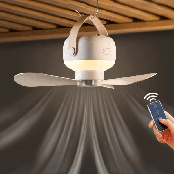 Portable wireless mini ceiling light USB fan with remote control, stand, night light, home, outdoor, camping, New Year gifts