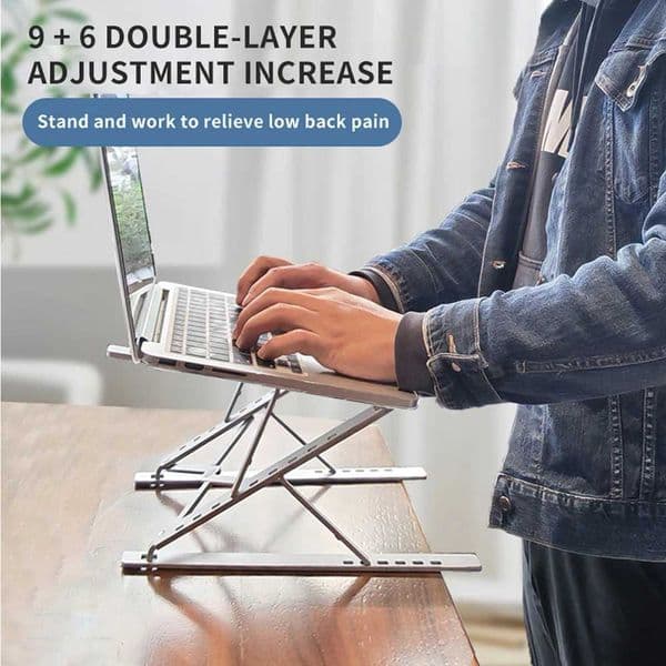 Aluminum folding portable laptop stand Macbook Pro Air port stand adjustable laptop stand PC tablet baseXJ220228