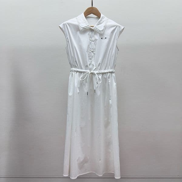 25SS Designer Women Casual Dresses Daily Tank top dress shirt dress mimuss party Solid color lapel