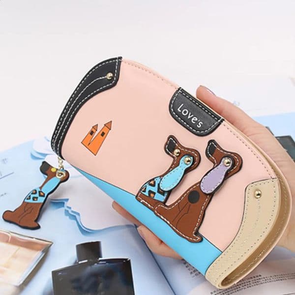 Ship from US Kraft Pouches Women Fashion Long Style Student Card Wallet Multifunction Folding Purse Lunch In For Kids 250228FBB