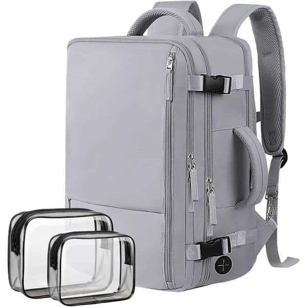 Hanples Travel Backpack for Women as Person Item Flight Approved Large Carry On Backpack 17.3 Inch Laptop Backpack Waterproof B Z250224