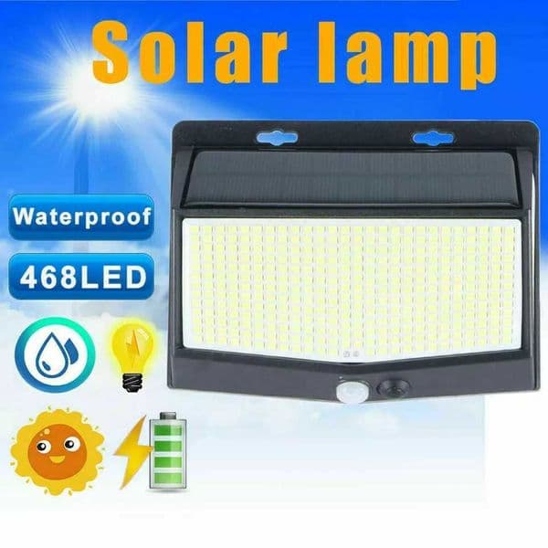 468 LED solar light outdoor solar light waterproof PIR motion sensor street light for garden decoration Z250301