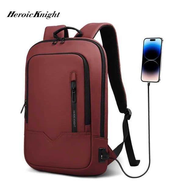 Heroic Knight Business Slim Backpack Mens 15.6 17 Waterproof Laptop Backpack Fashion Multifunctional Man Work Travel Backpack Z250224