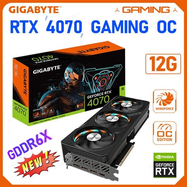 Gigabyte RTX 4070 Gaming OC 12G GDDR6X Graphics GDDR6X PCI Express 4.0 Support AMD Intel CPU NVIDIA RTX 4070 Video Card GPU New
